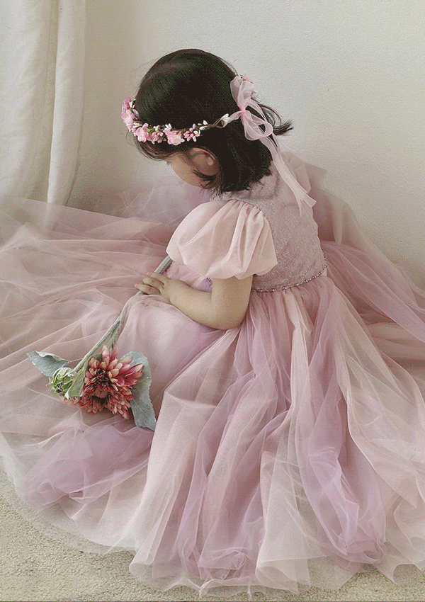 스핑글프린세스 반팔 드레스 (핑크)
